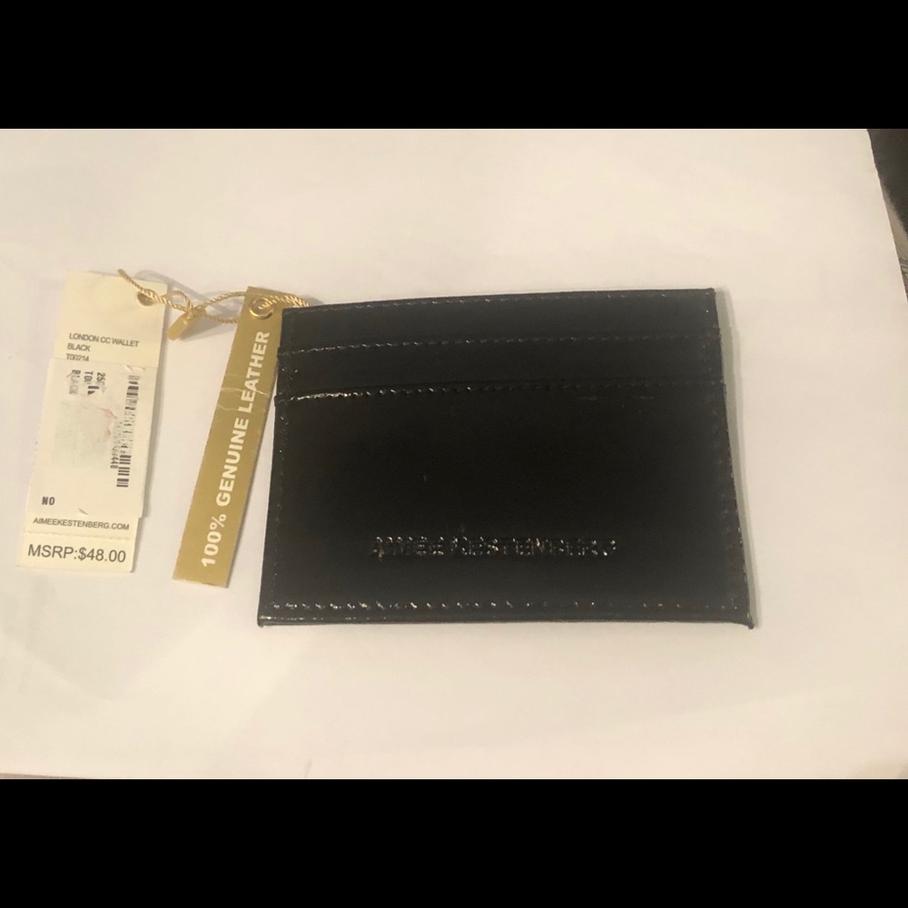 Aimee Kestenberg. Black patent leather card case